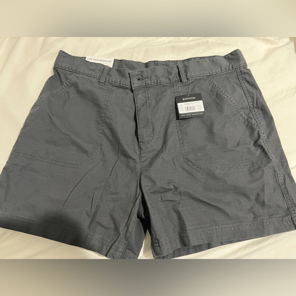 Eddie Bauer Women's Adventure Stretch Ripstop Shorts - Carbon - 12 petite NWT